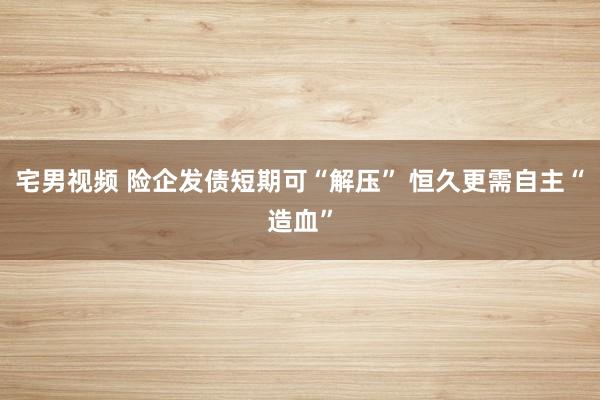 宅男视频 险企发债短期可“解压” 恒久更需自主“造血”